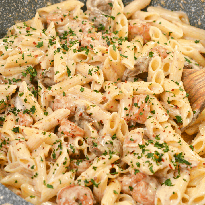 Cajun Shrimp and Steak Alfredo - Sweet Pea's Kitchen