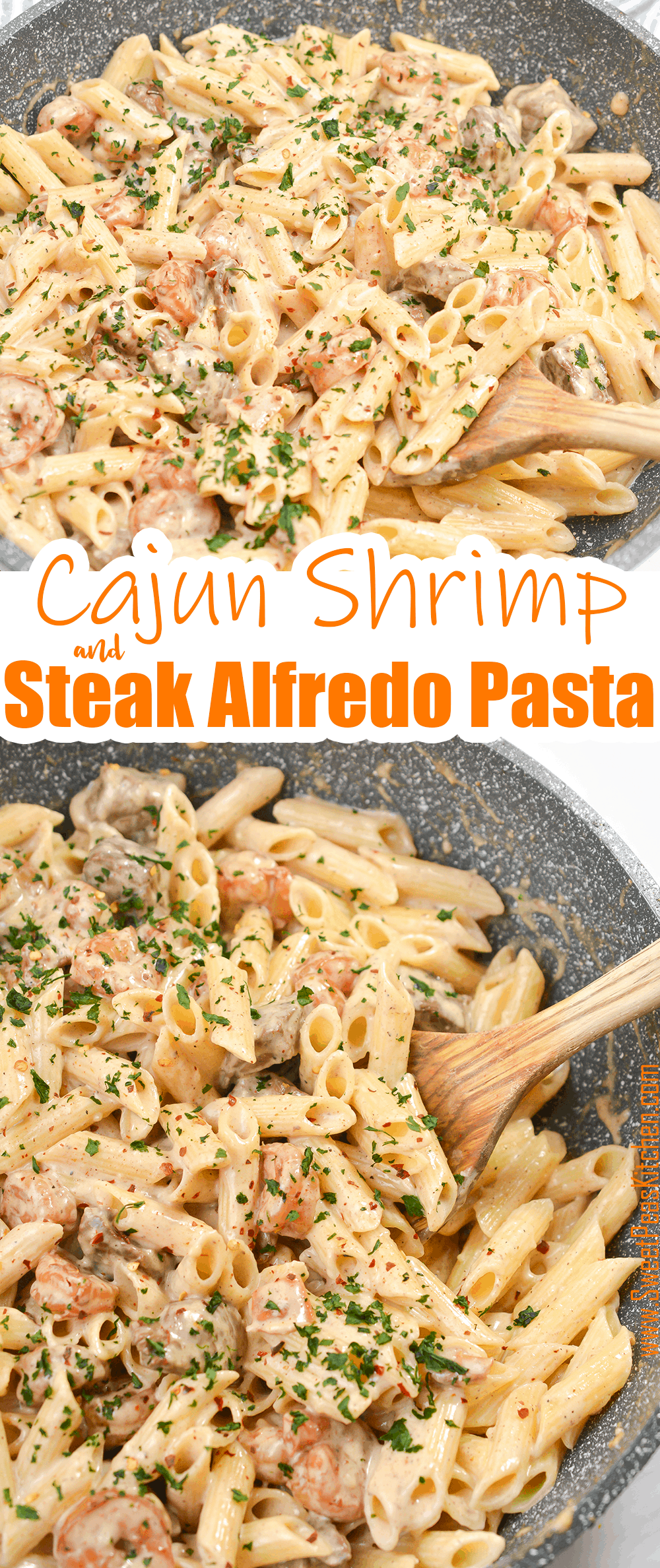 Cajun Shrimp and Steak Alfredo