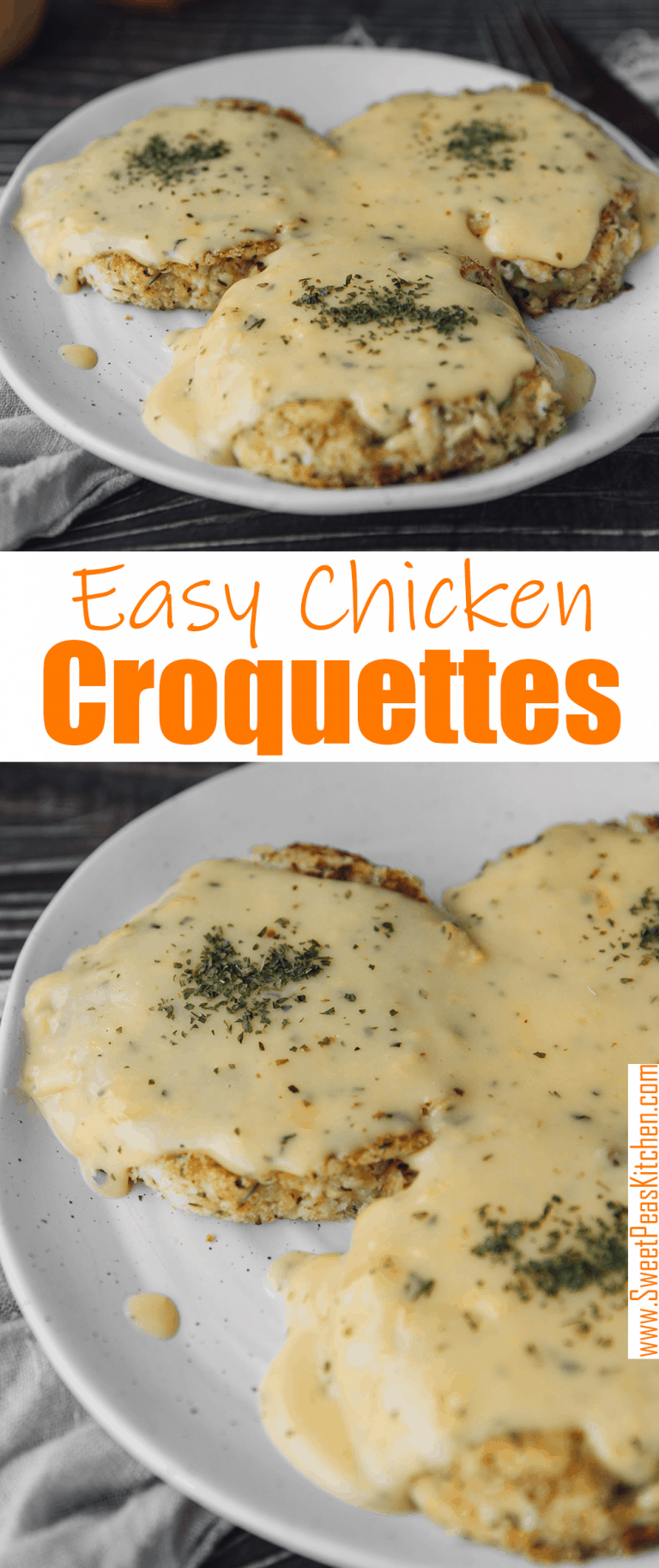 Easy Chicken Croquettes Sweet Pea S Kitchen   Easy Chicken Croquettes Pinterest PIN Template 768x1826 