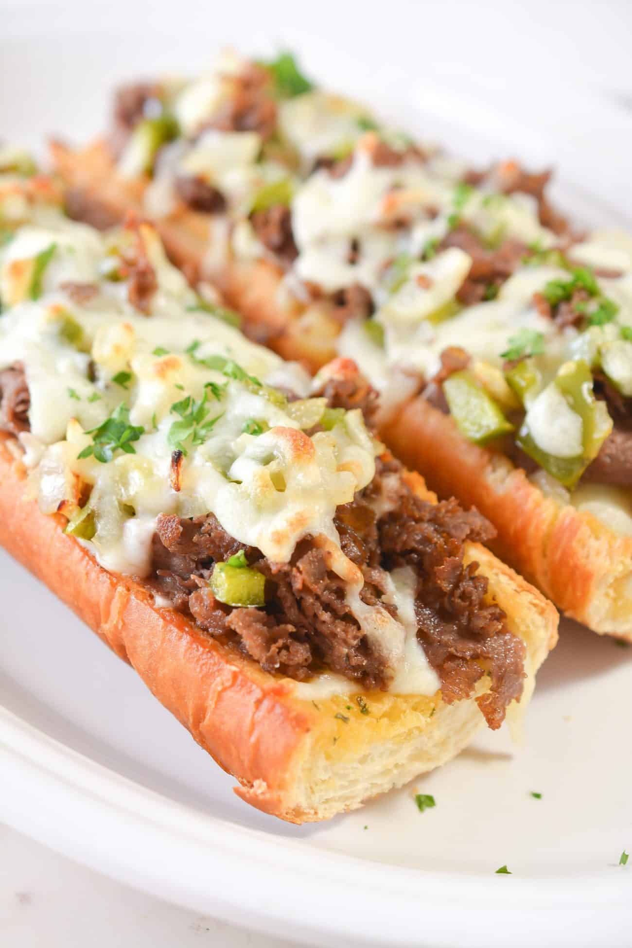 French Garlic Philly Cheesesteak Bread