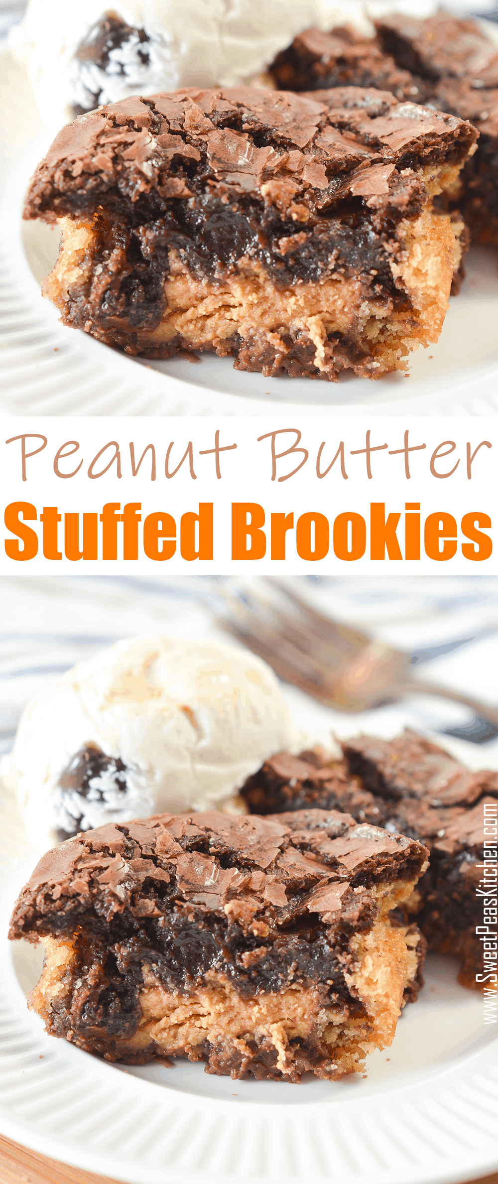 Peanut Butter Stuffed Brookies