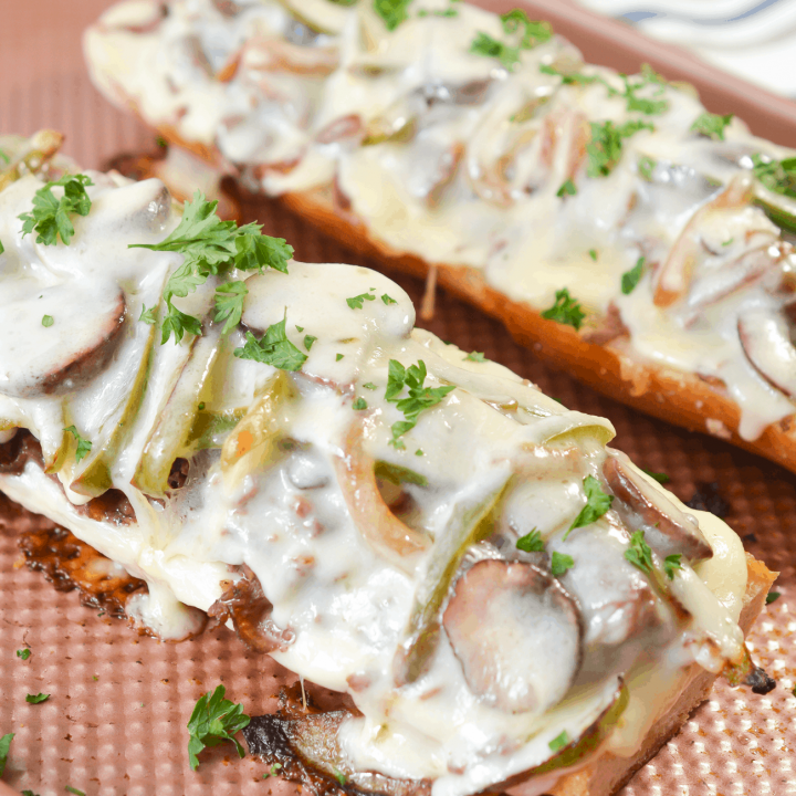 Philly Cheesesteak Cheesy Bread - Sweet Pea's Kitchen