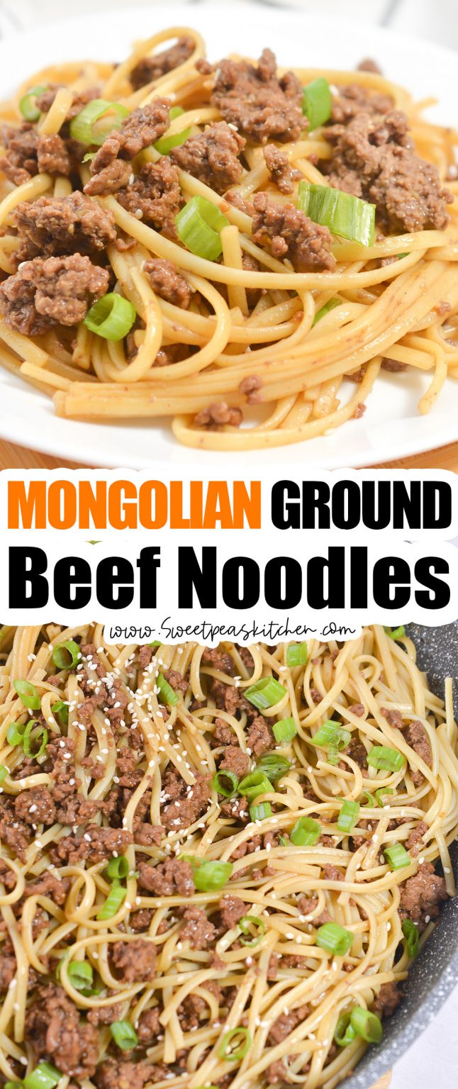 Mongolian Ground Beef Noodles - Sweet Pea's Kitchen