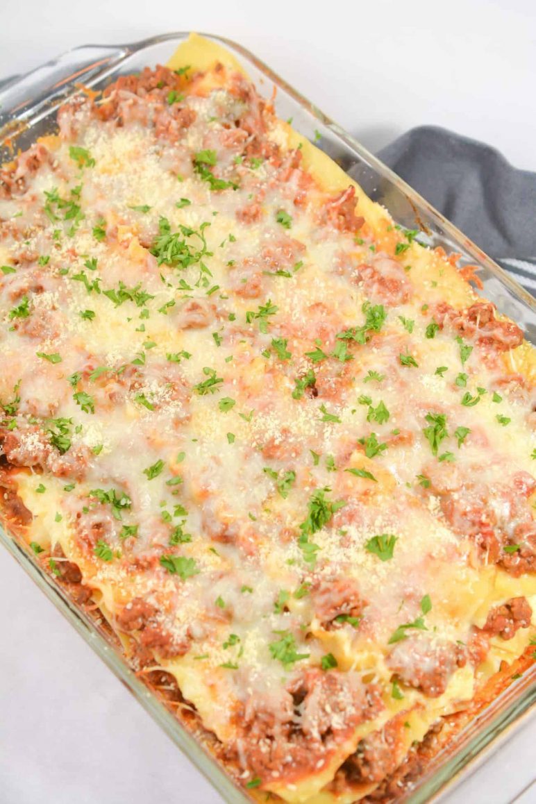 Three Cheese Beef Lasagna - Sweet Pea's Kitchen