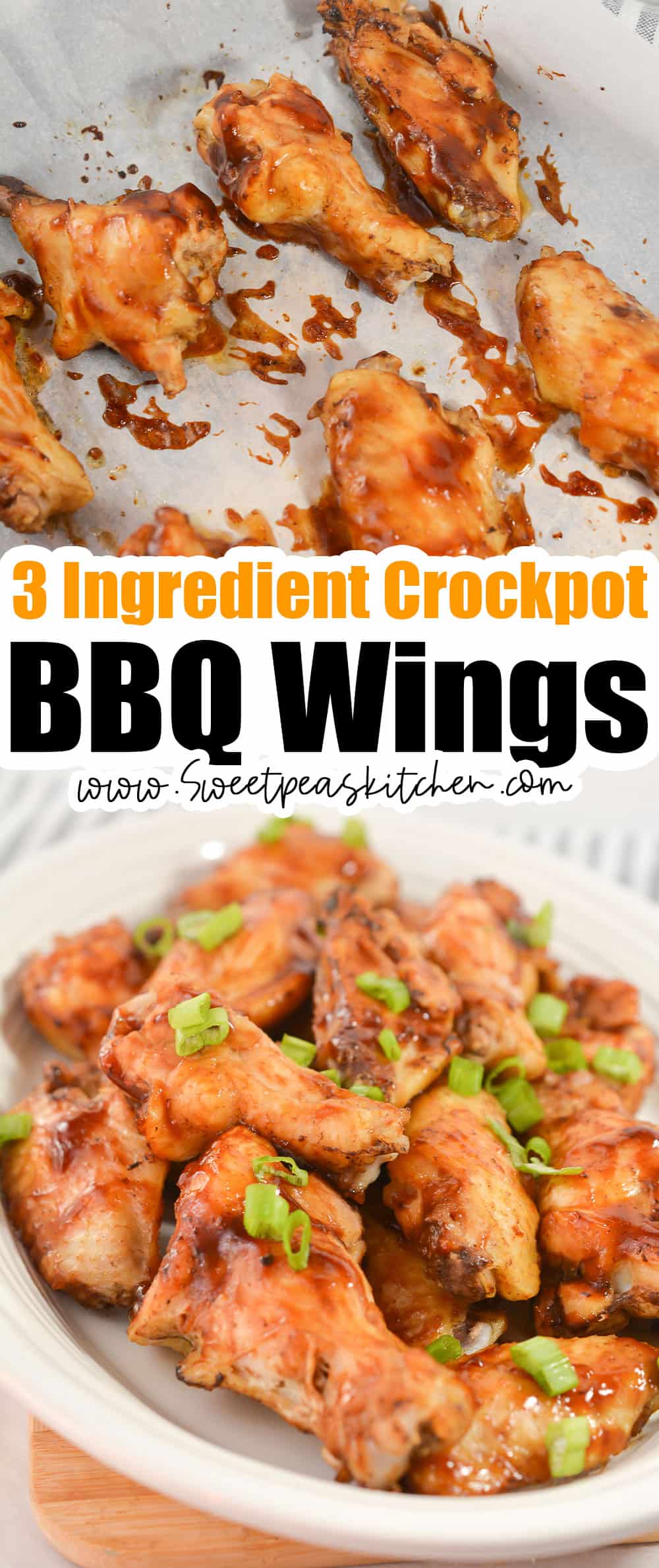 3 Ingredient Crockpot BBQ Wings