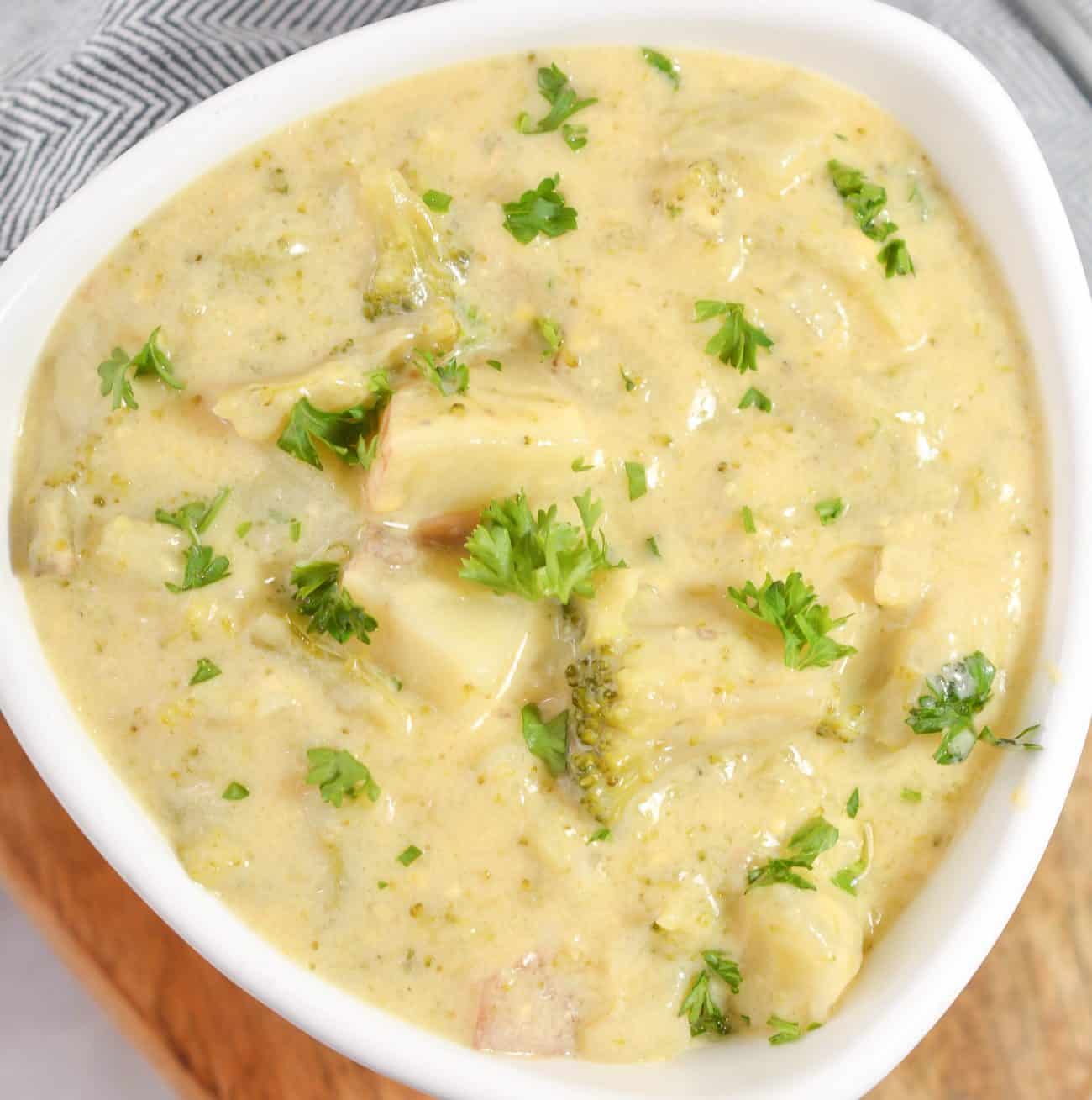 Crockpot Potato Broccoli Cheddar Soup-image