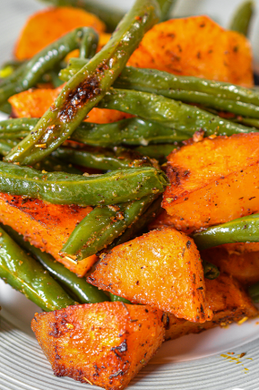 roasted green beans and potatoes, oven roasted green beans and potatoes, roasted potatoes and green beans recipe