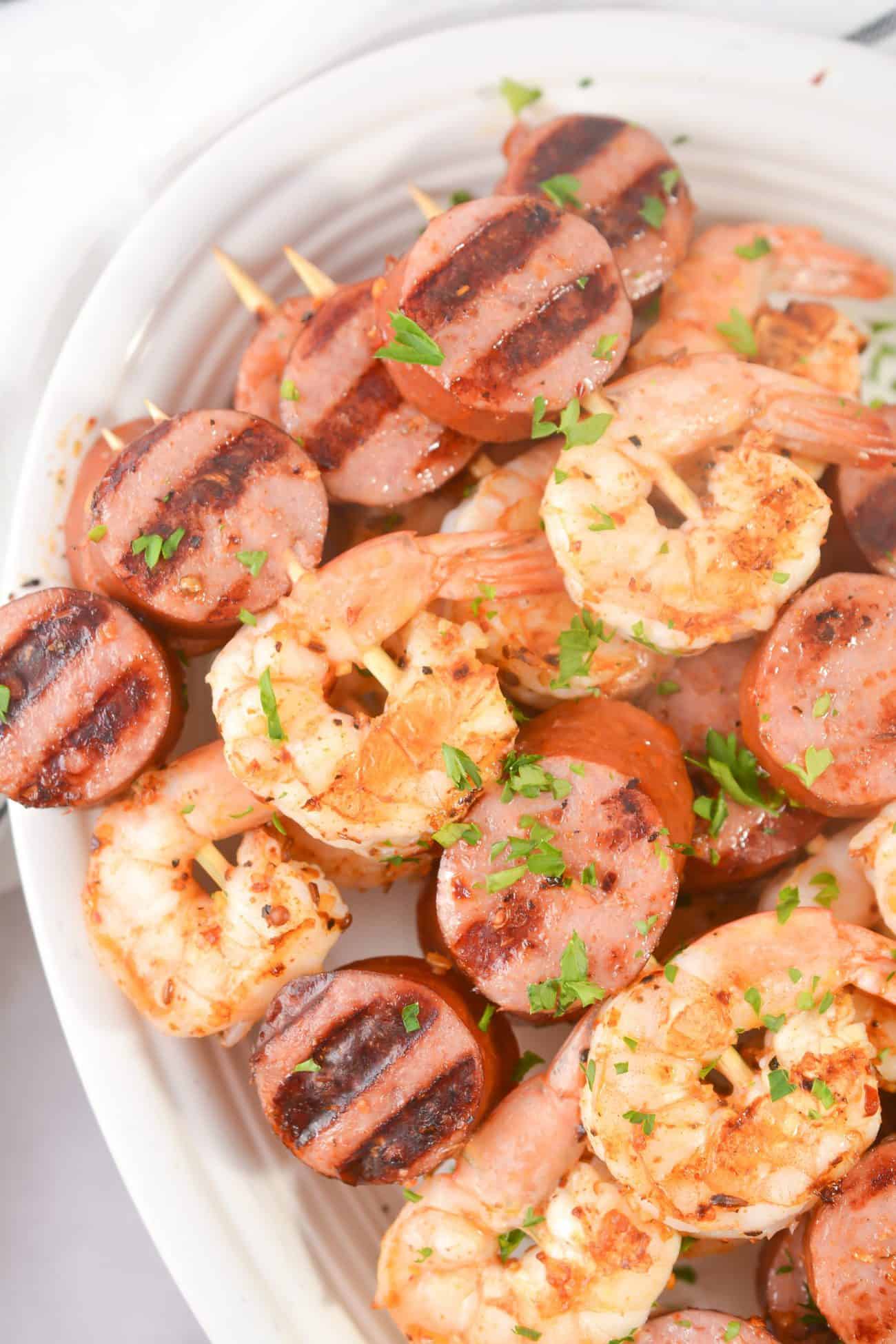Sausage and Shrimp Kebabs
