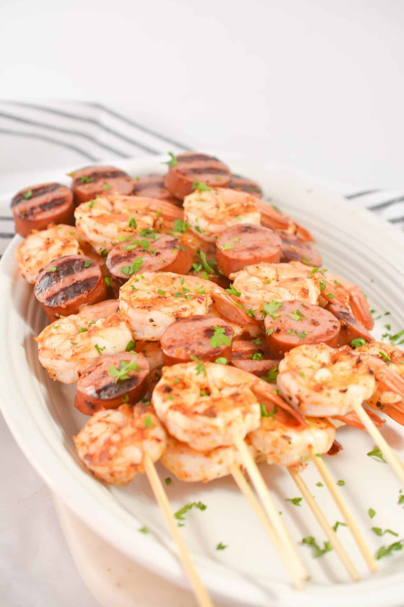 Sausage and Shrimp Kebabs