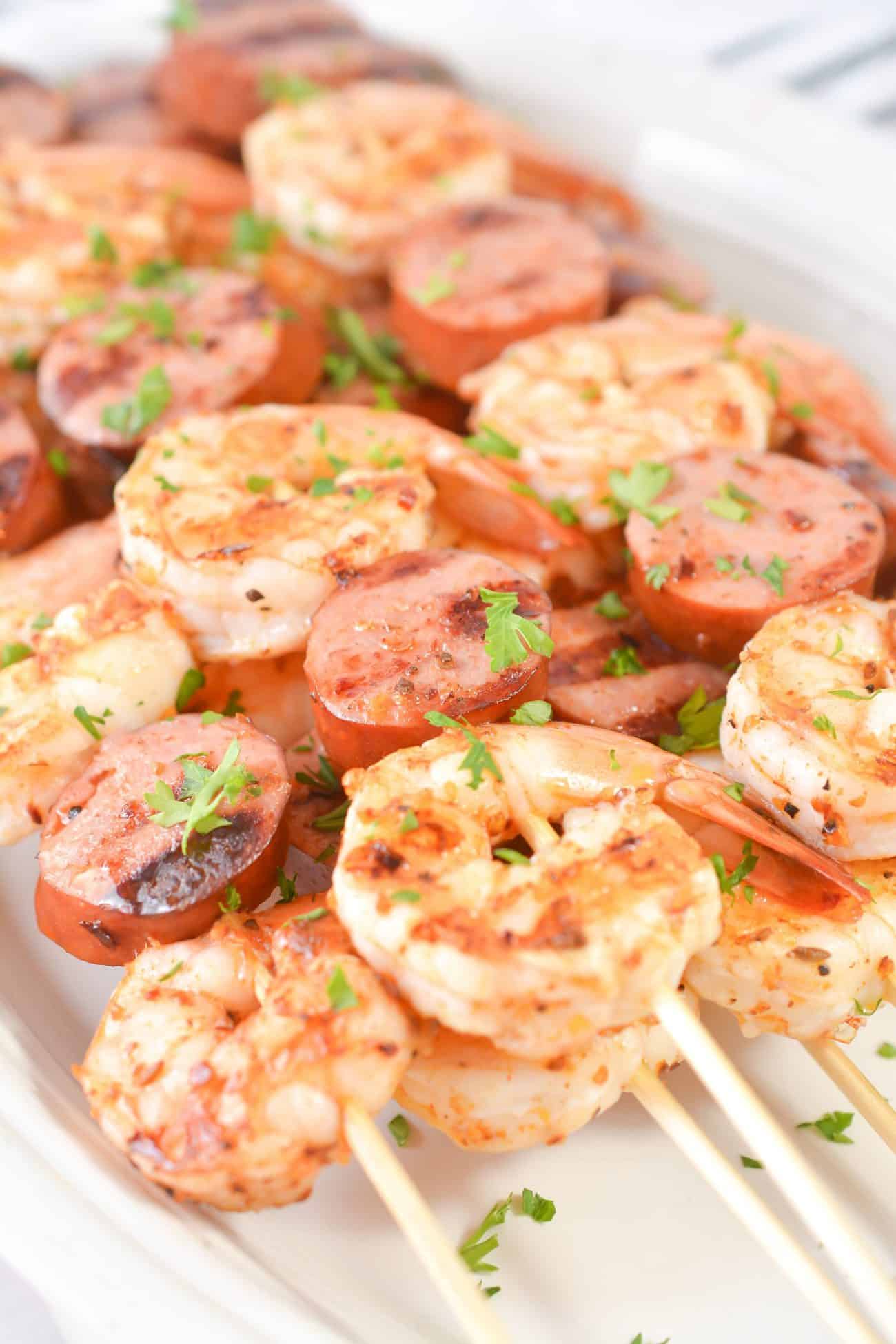 Sausage and Shrimp Kebabs