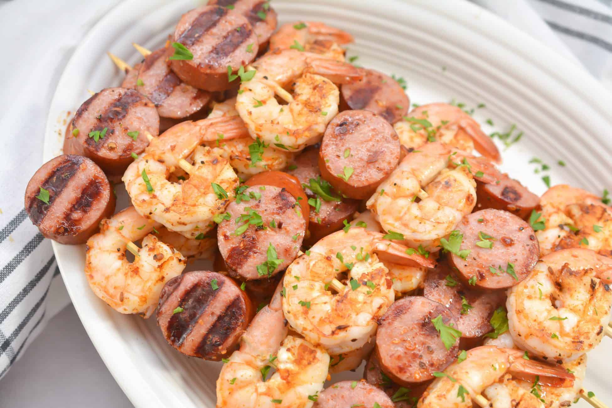 Sausage and Shrimp Kebabs