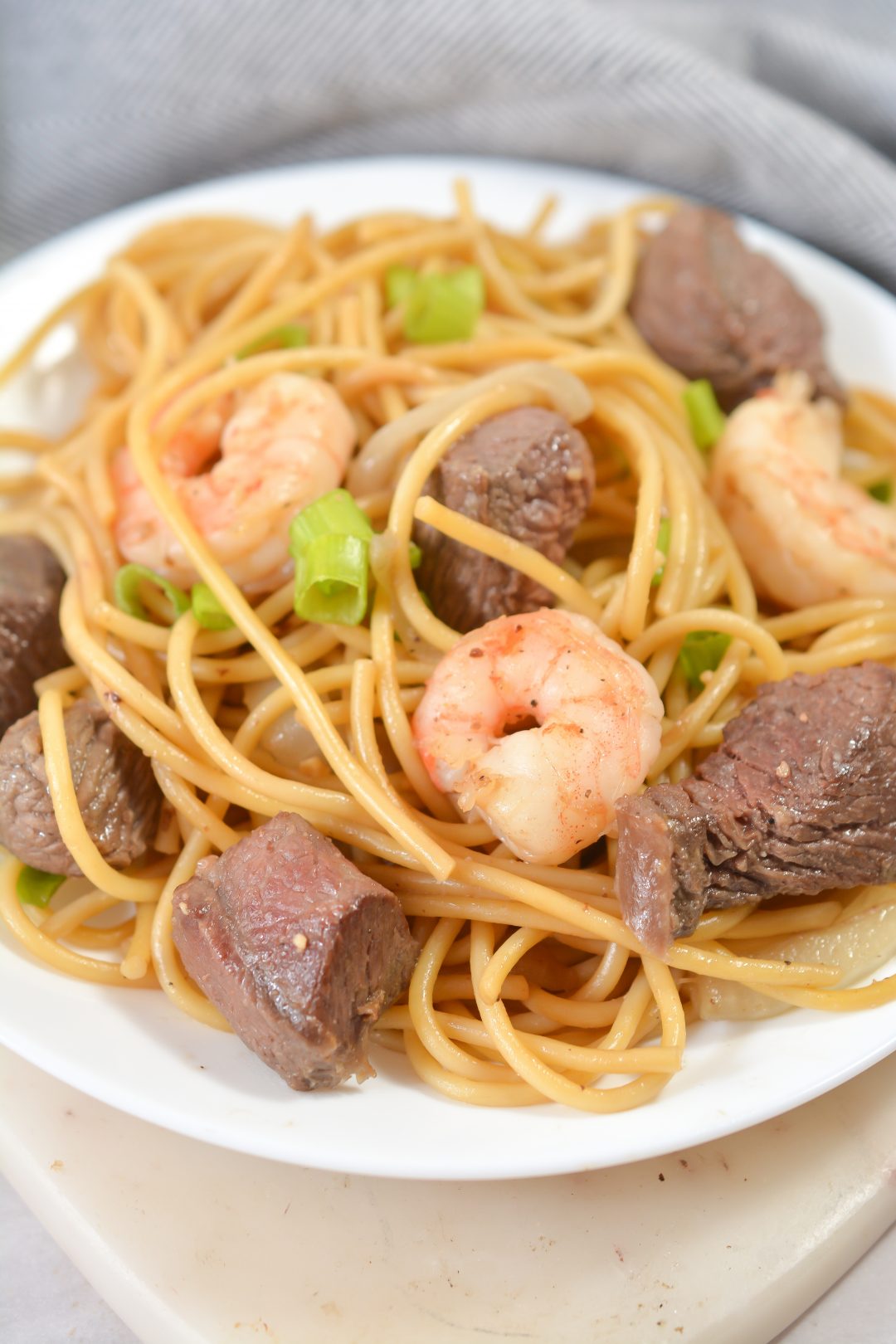 Steak and Shrimp Teriyaki Noodles - Sweet Pea's Kitchen