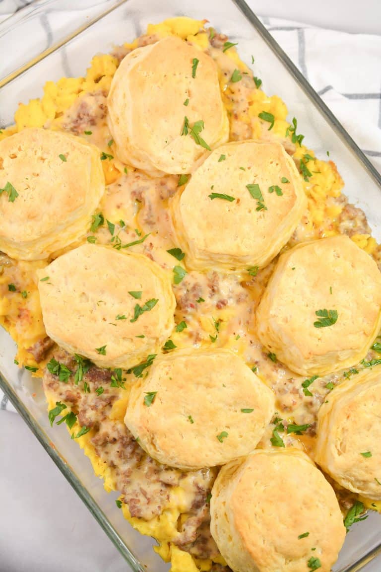 Biscuits and Gravy with Sausage and Egg Breakfast Casserole Sweet Pea