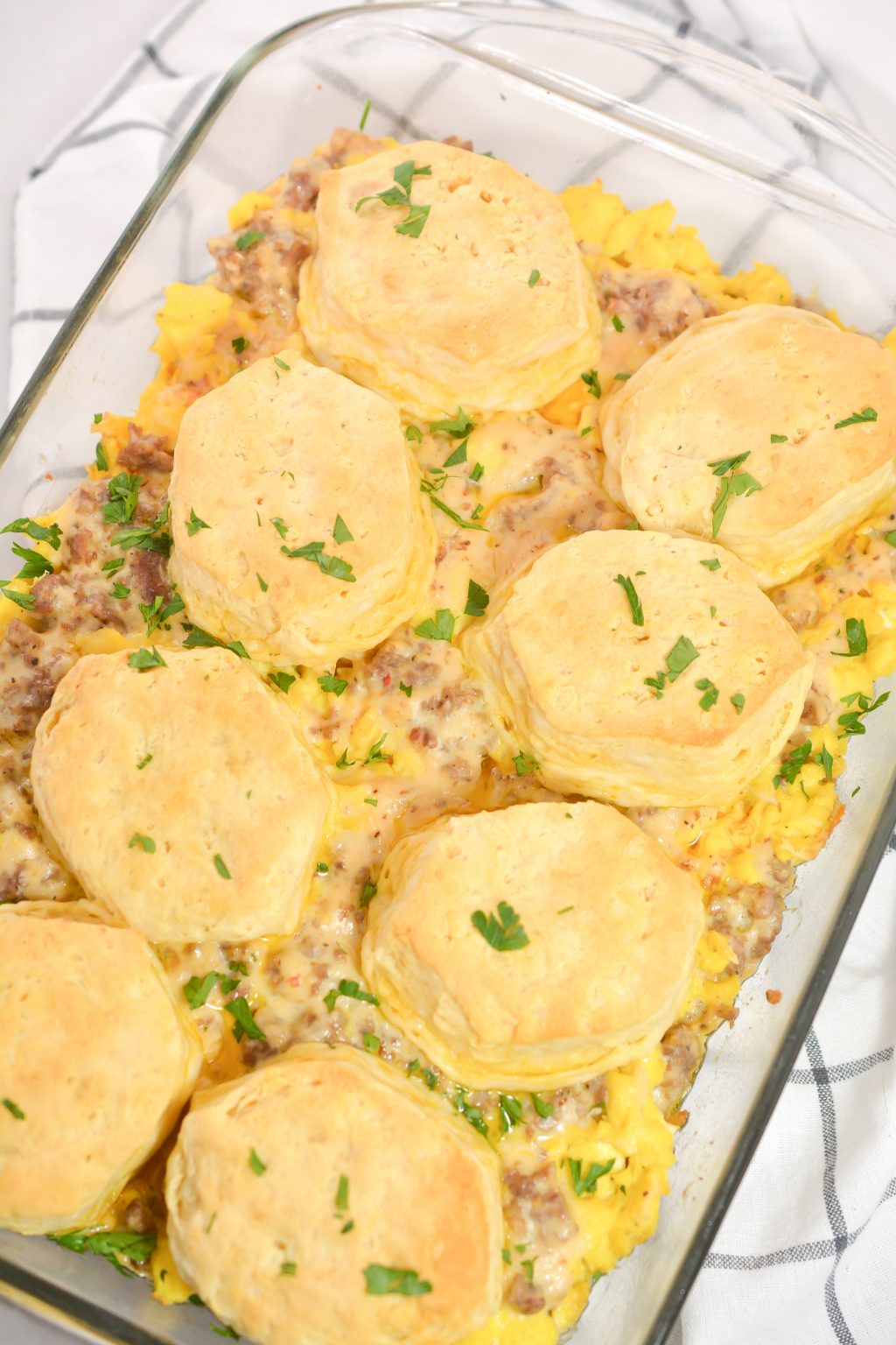 Biscuits and Gravy with Sausage and Egg Breakfast Casserole Sweet Pea
