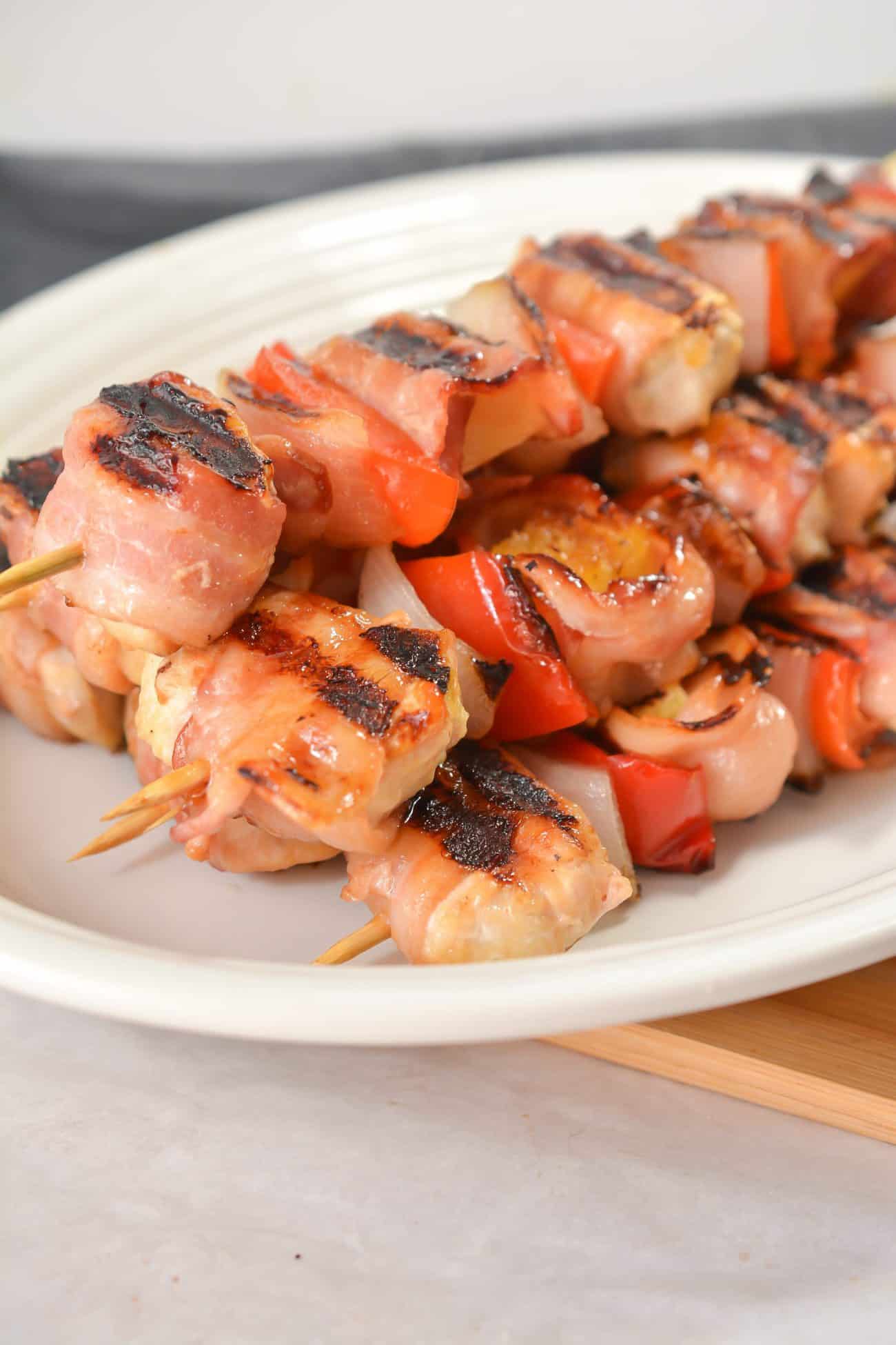 Chicken, Bacon, Pineapple Kebabs