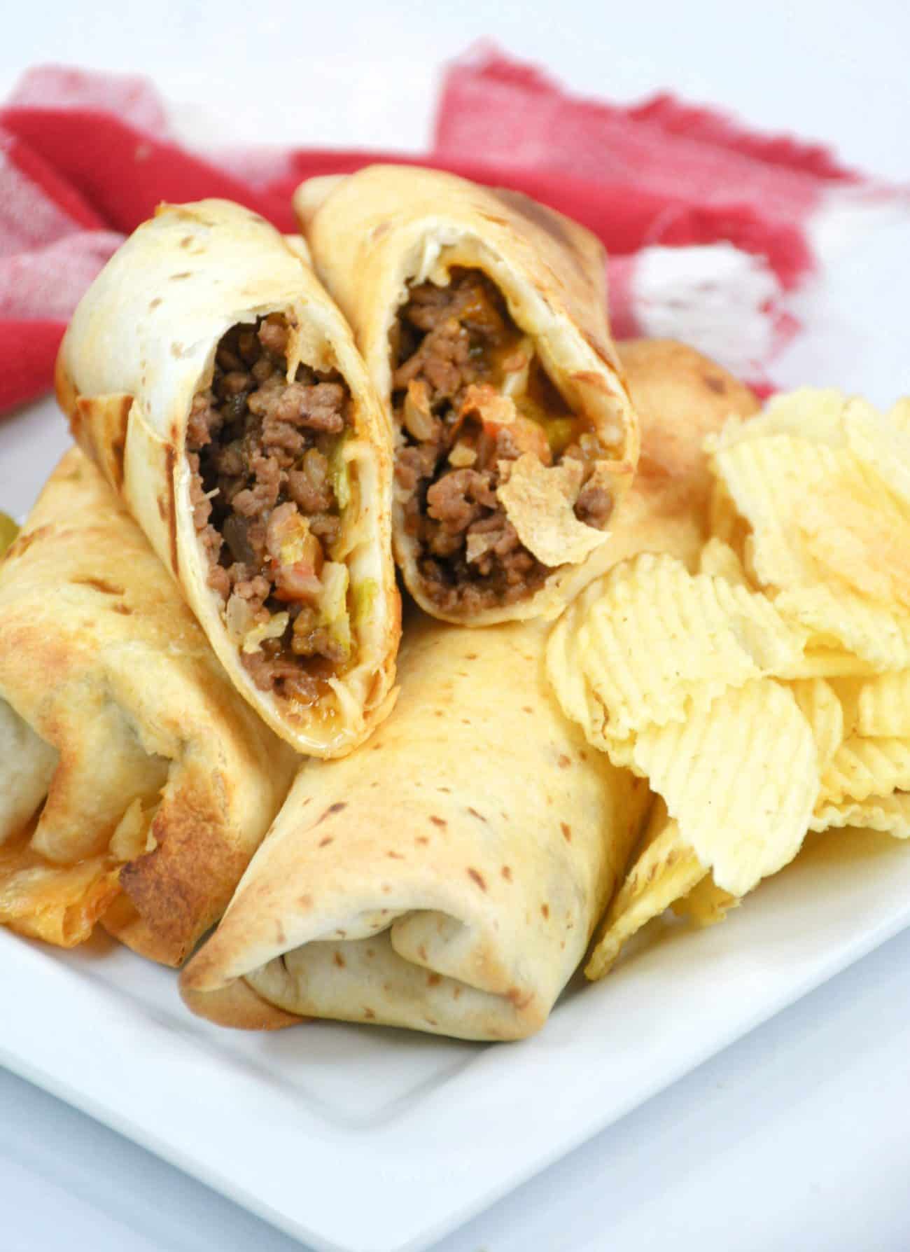 Grilled Cheeseburger Wraps