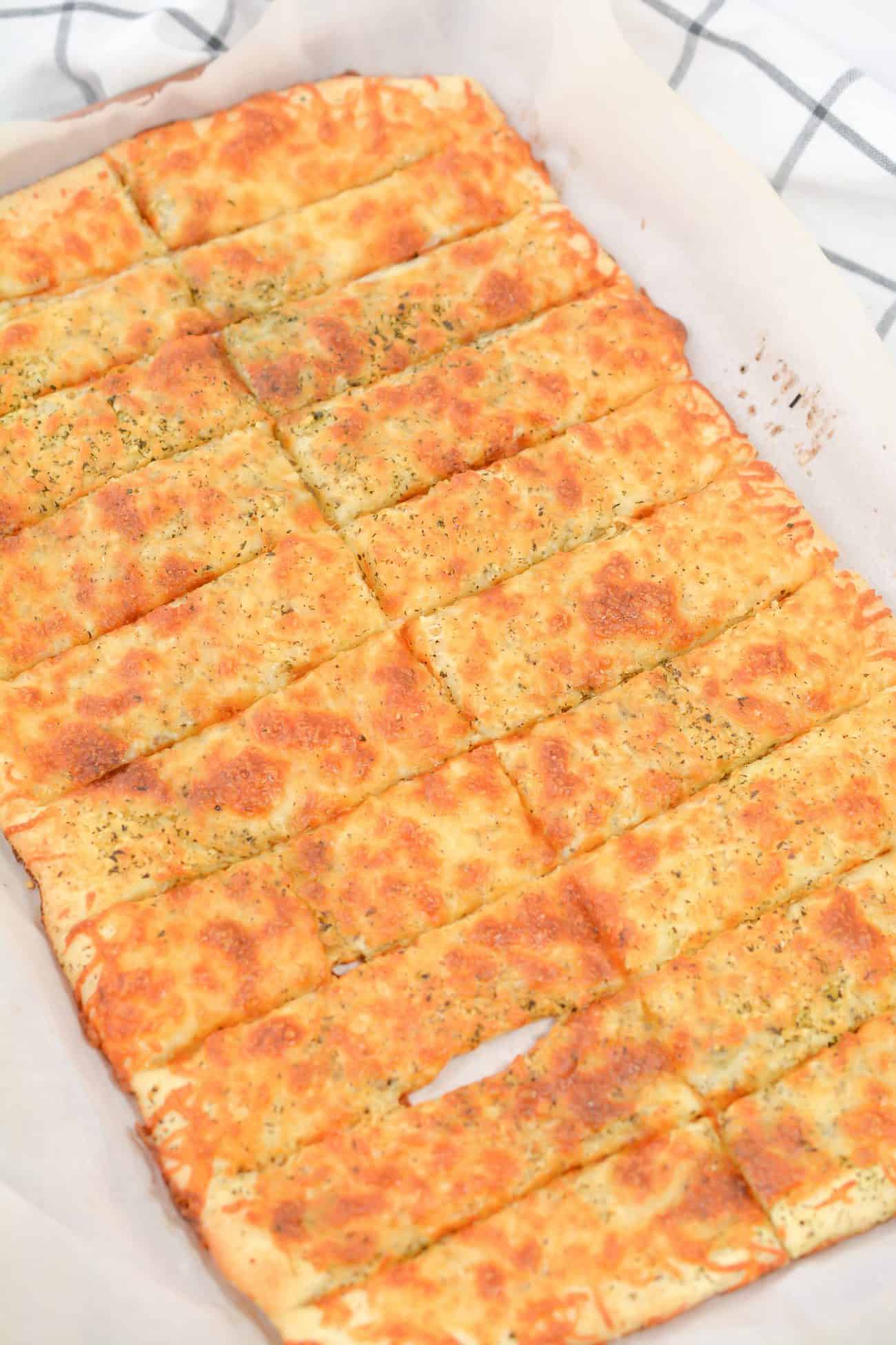 Homemade Cheesy Garlic Breadsticks