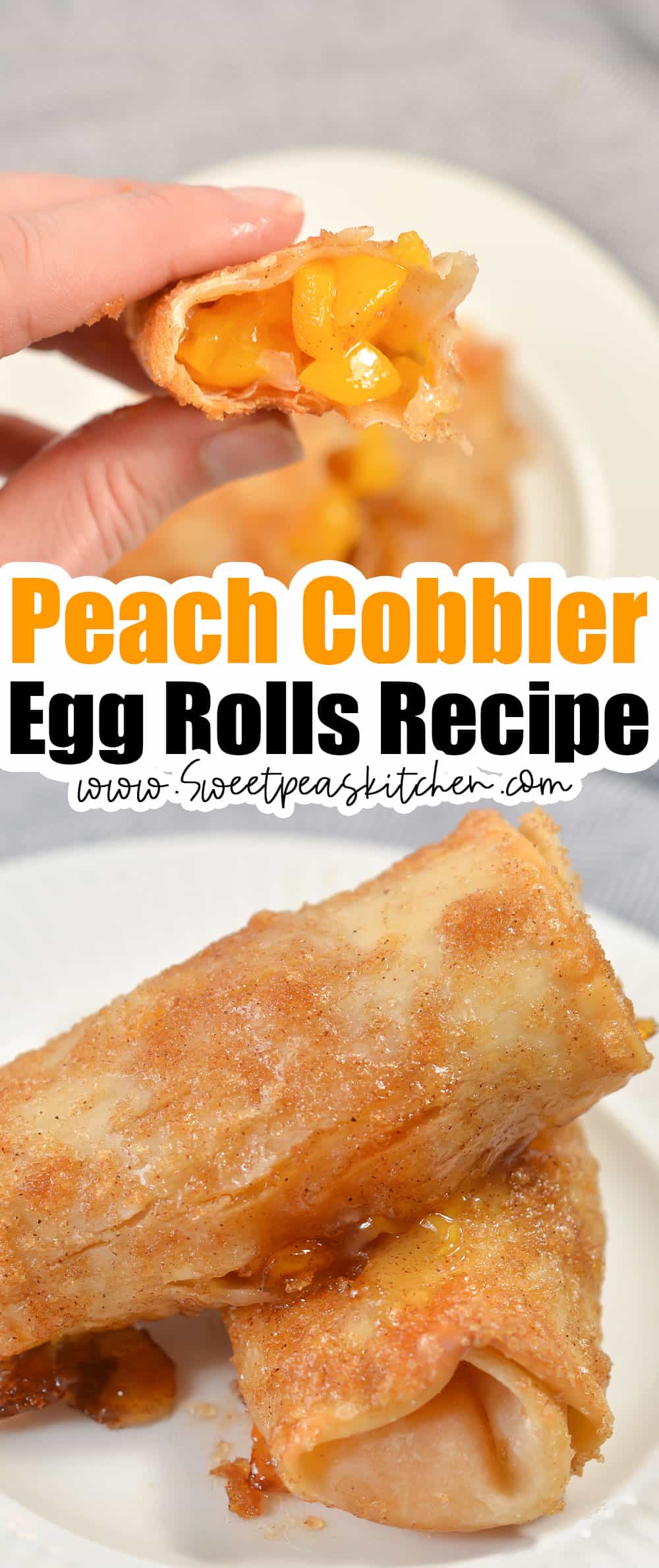 Peach Cobbler Egg Rolls