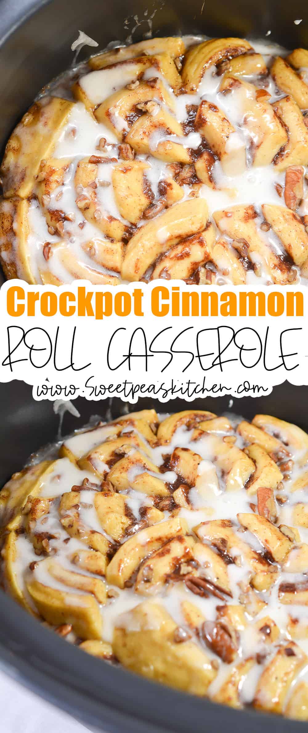 Crockpot Cinnamon Roll Casserole