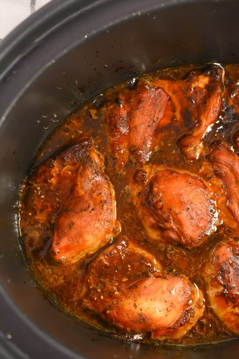 Slow Cooker Honey Garlic Chicken Thighs Sweet Pea's Kitchen