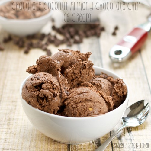 Chocolate Coconut Almond Chocolate Chip Ice Cream - Sweet Pea's Kitchen