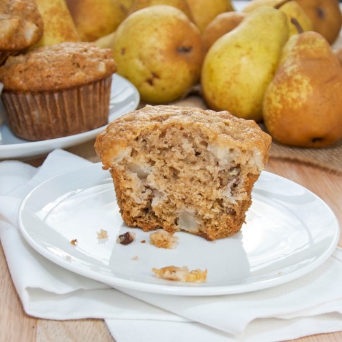 Brown Sugar Pecan Pear Muffins