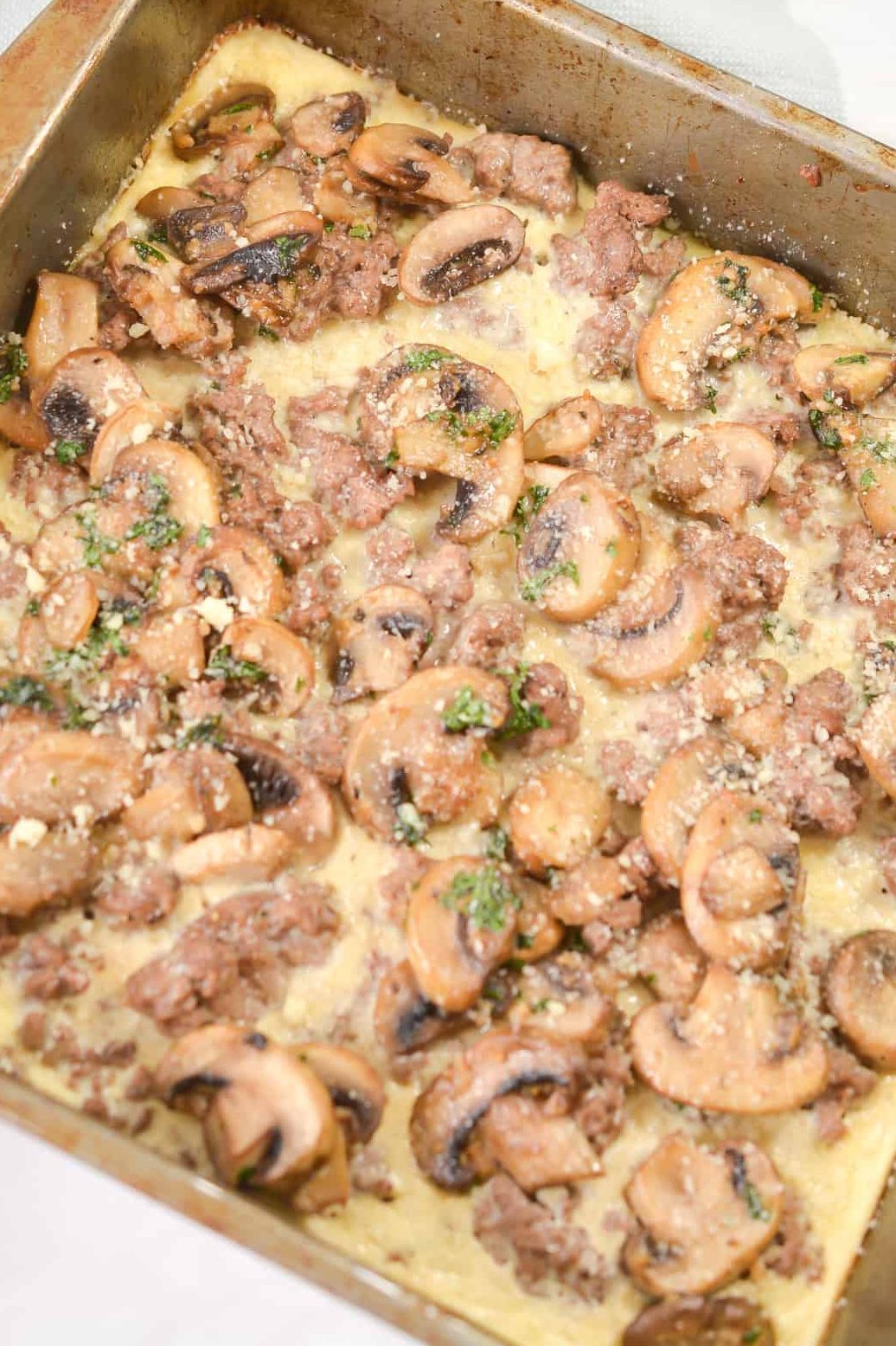 mushroom bake recipe, ground beef mushroom casserole, Hamburger Mushroom Bake