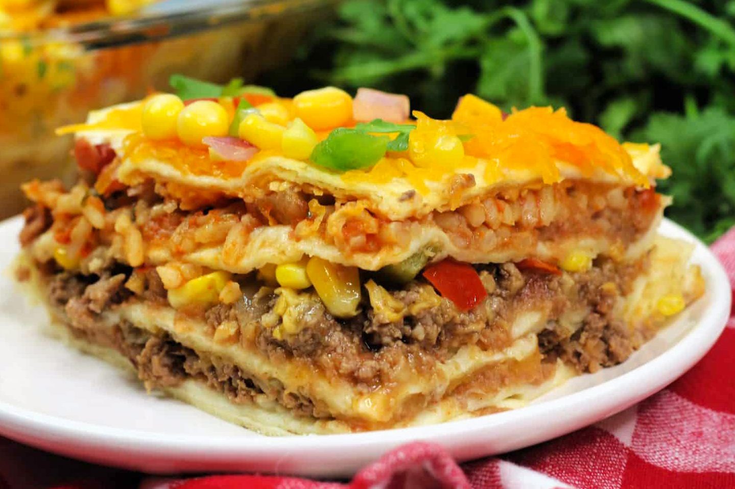 Layered Mexican Tortilla Casserole, mexican casserole with tortillas, mexican tortilla, casserole with tortillas