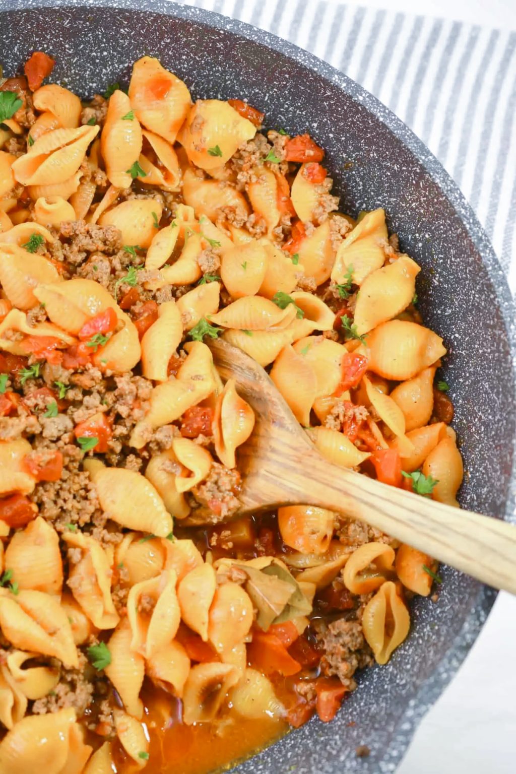 Pasta Shells with Ground Beef - Sweet Pea's Kitchen