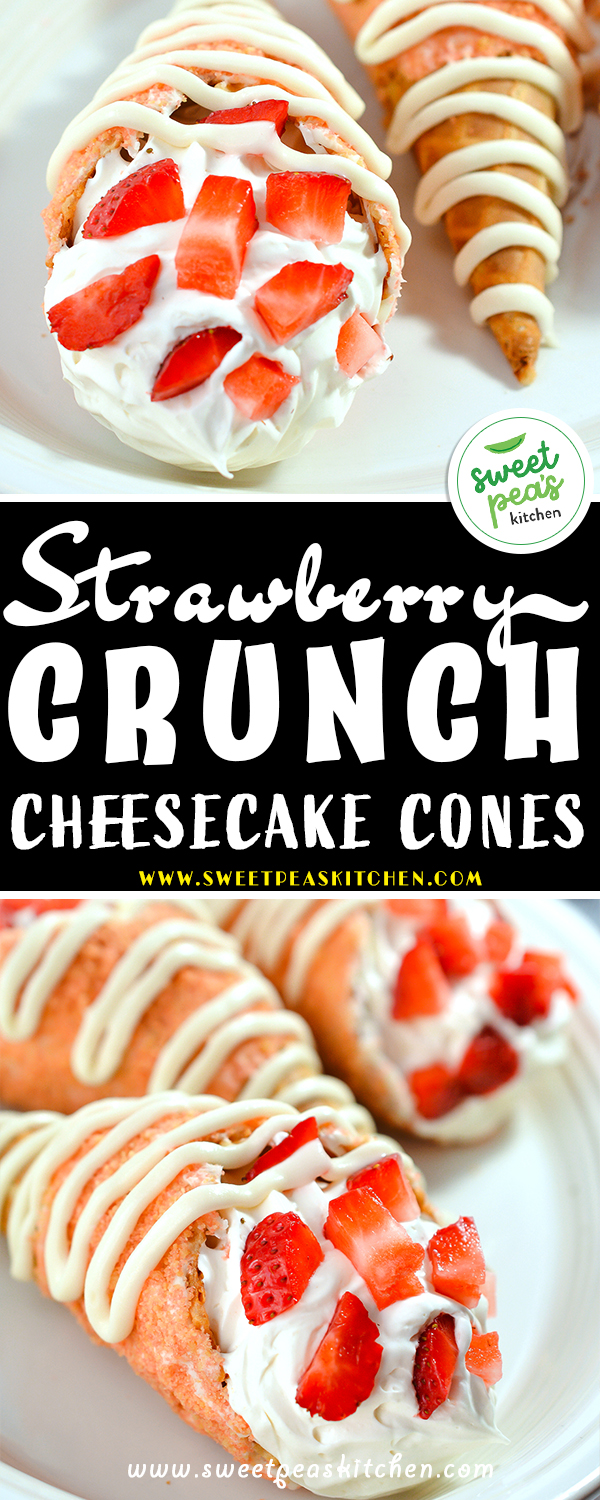 strawberry crunch cheesecake cones on pinterest