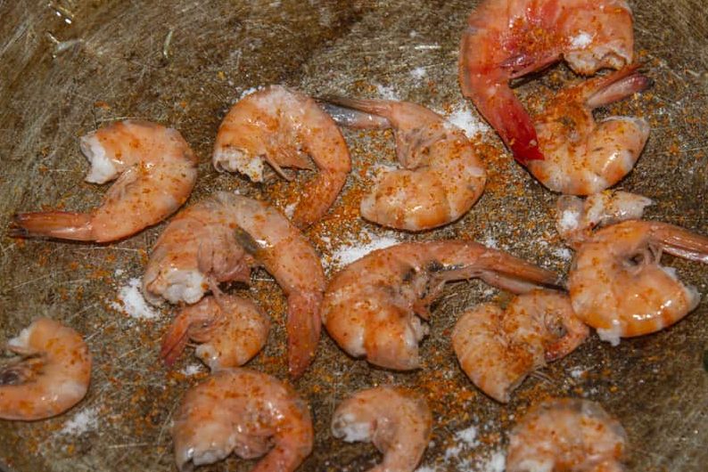 Cook your shrimp in 1 tablespoon of oil over medium to high heat for approximately 3 minutes.