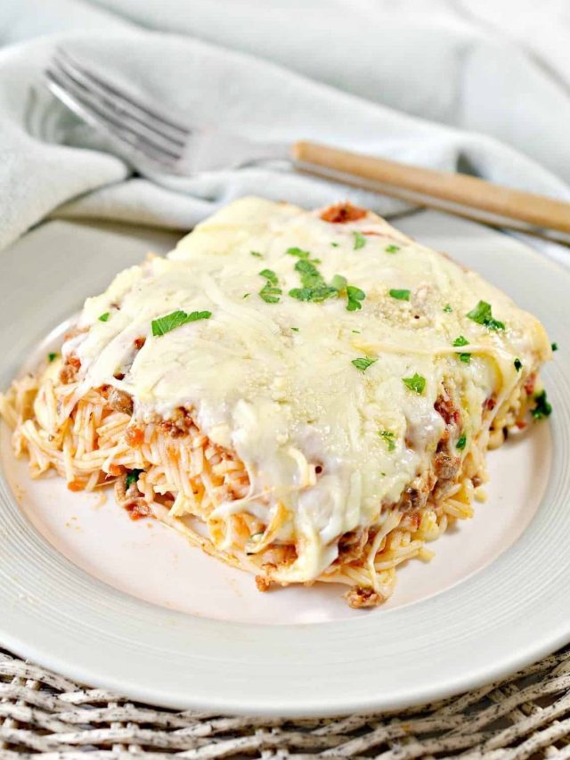 Baked Cream Cheese Spaghetti - Sweet Pea's Kitchen