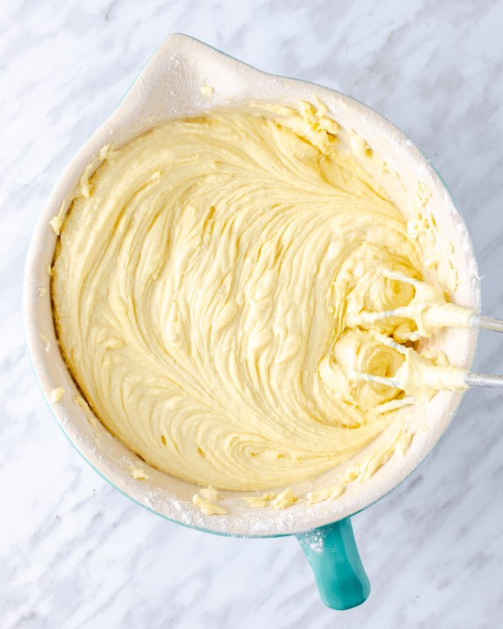 Add in the milk and beat until the batter is well combined.