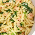 Cheese Shrimp Penne Pasta and Spinach