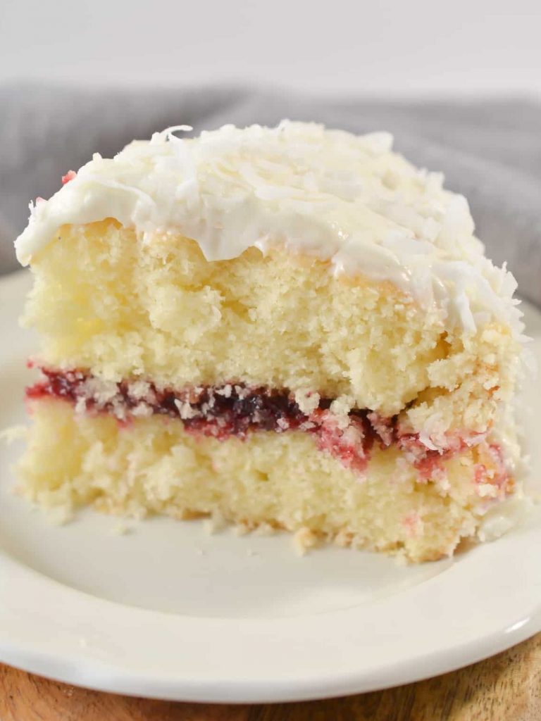 Coconut Cake with Raspberry Filling - Sweet Pea's Kitchen