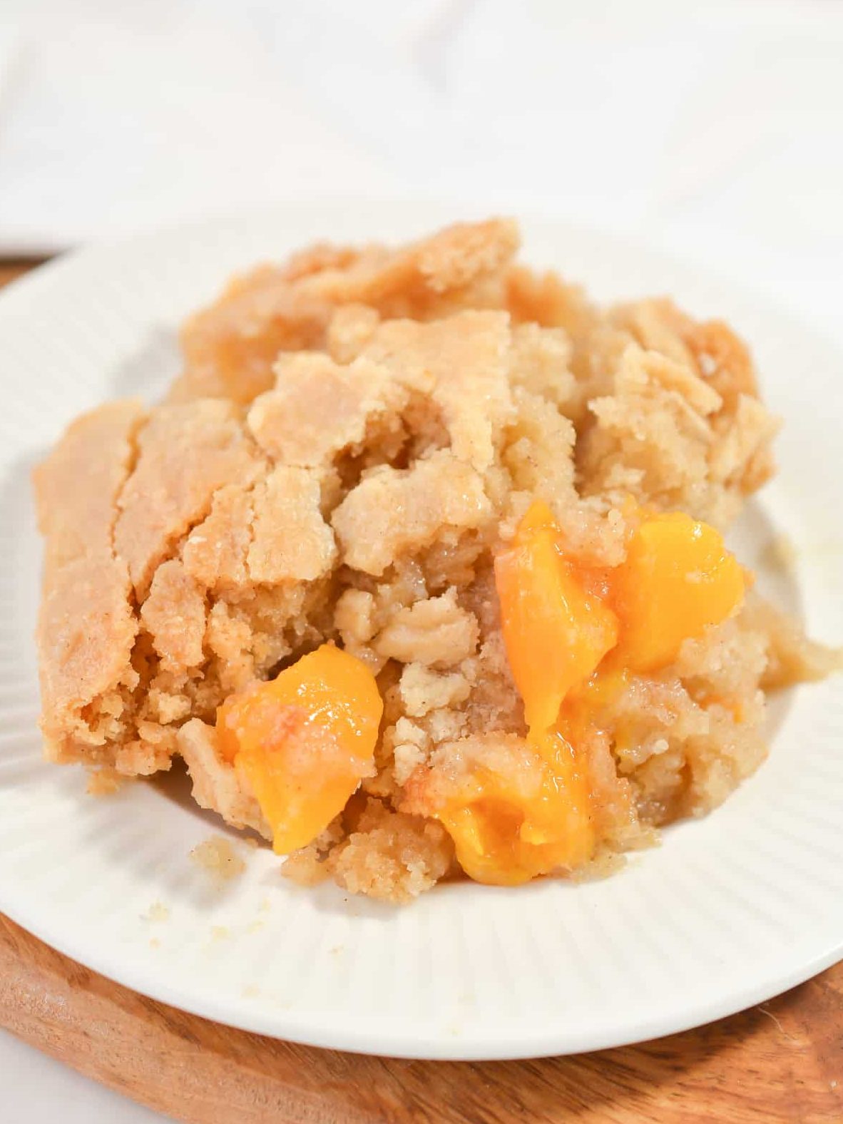Cookie Crusted Peach Cobbler, sugar cookie peach cobbler, peach cobbler
