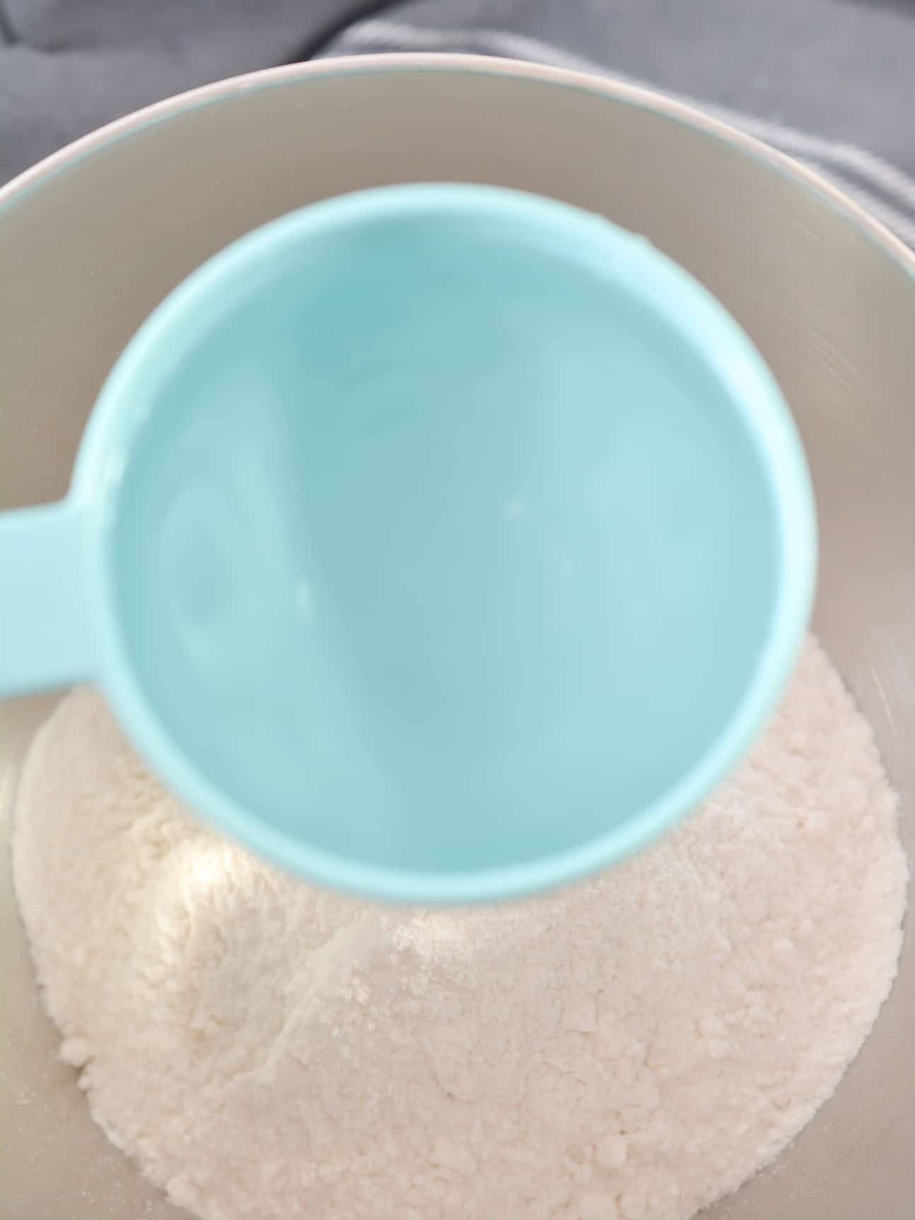 add the water.