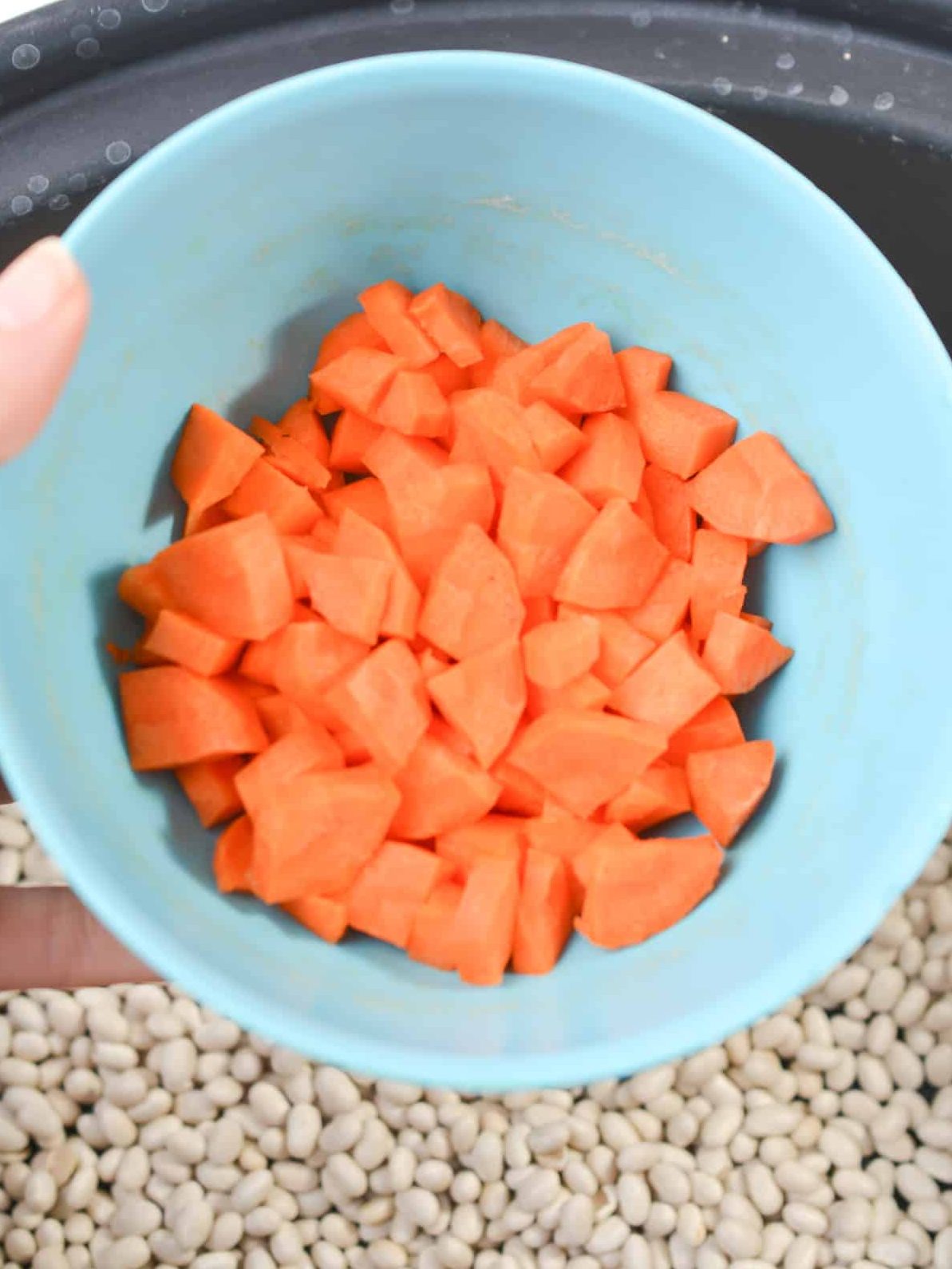  add ¾ cup of chopped carrots.
