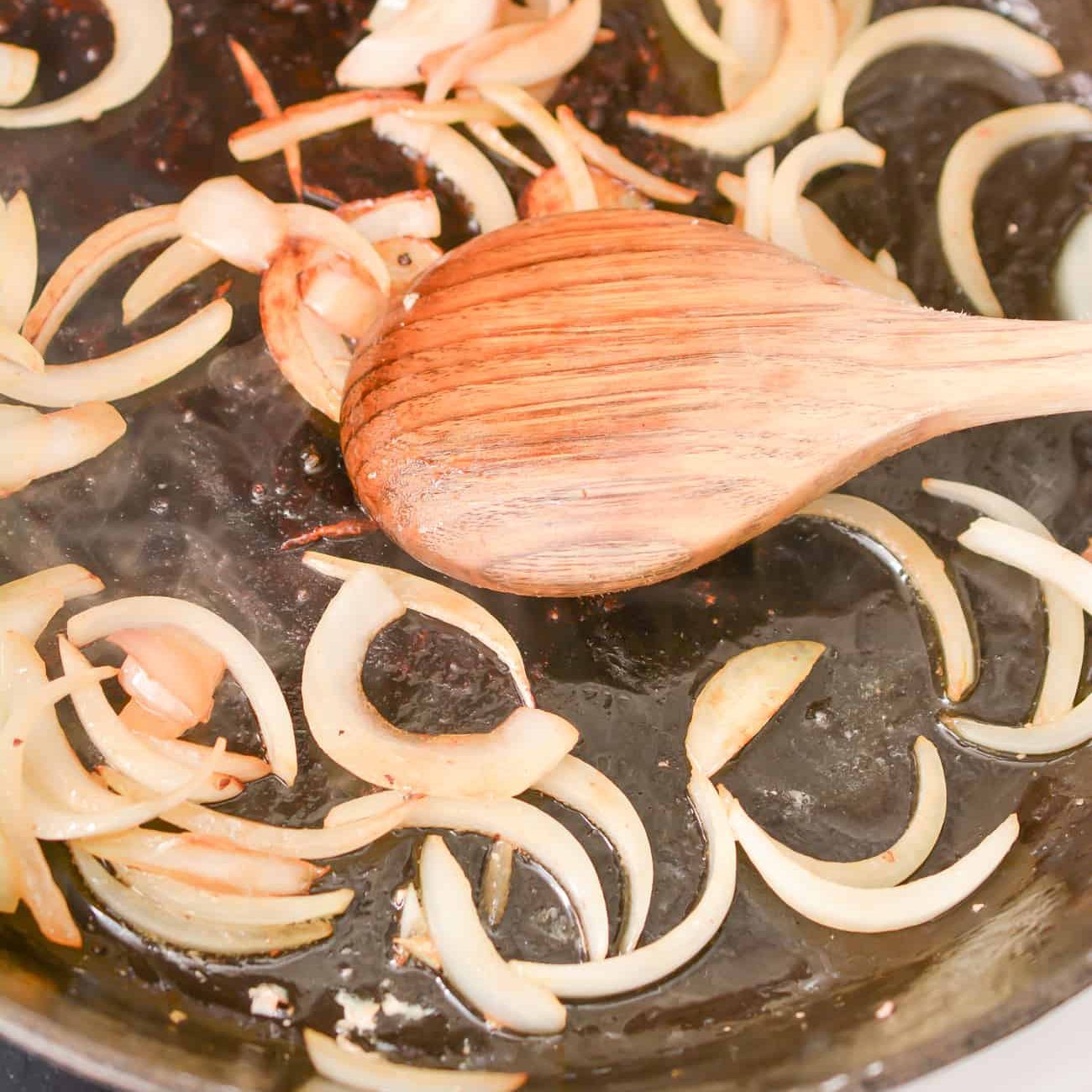 Add the onions to the same skillet, and saute until tender.