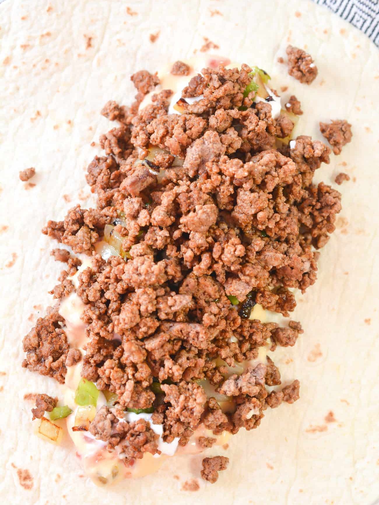 add the meat mixture.
