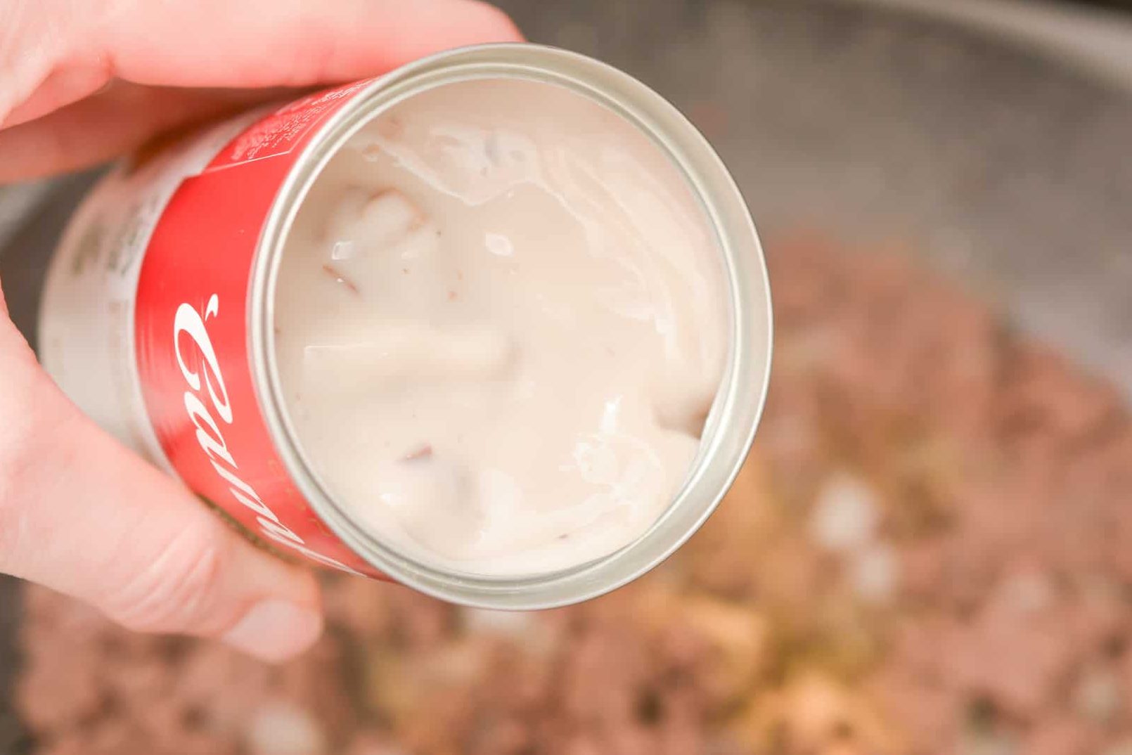 Stir in 1 can of cream of mushroom soup.