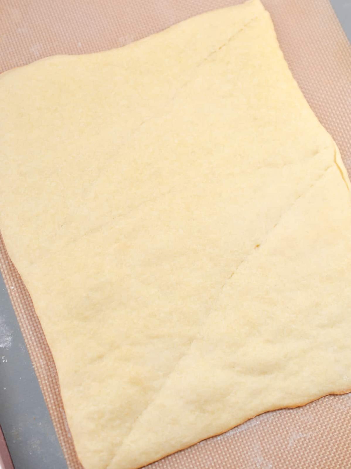 Place the dough onto a parchment or silicone mat-lined baking sheet and bake for 10 minutes.