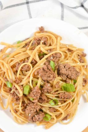 Mongolian Ground Beef Noodles - Sweet Pea's Kitchen