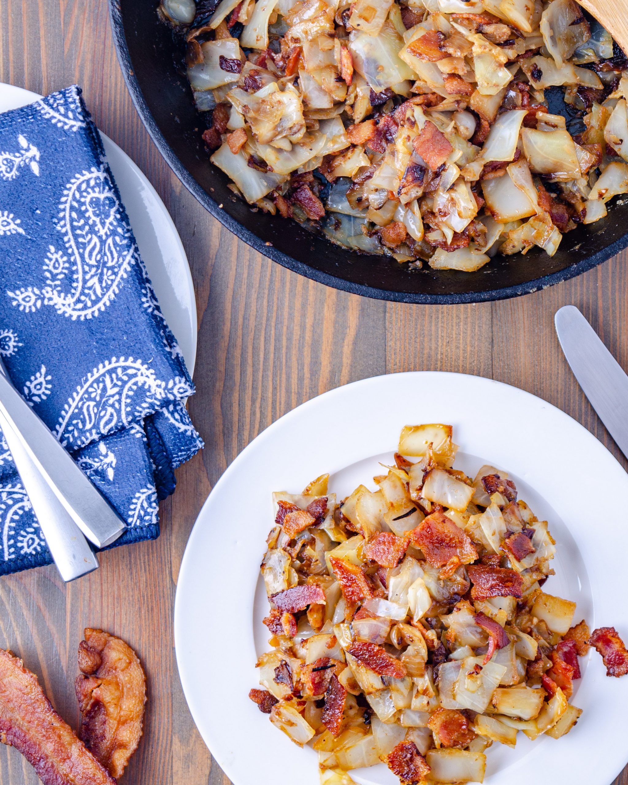 Fried Cabbage with Onions and Bacon