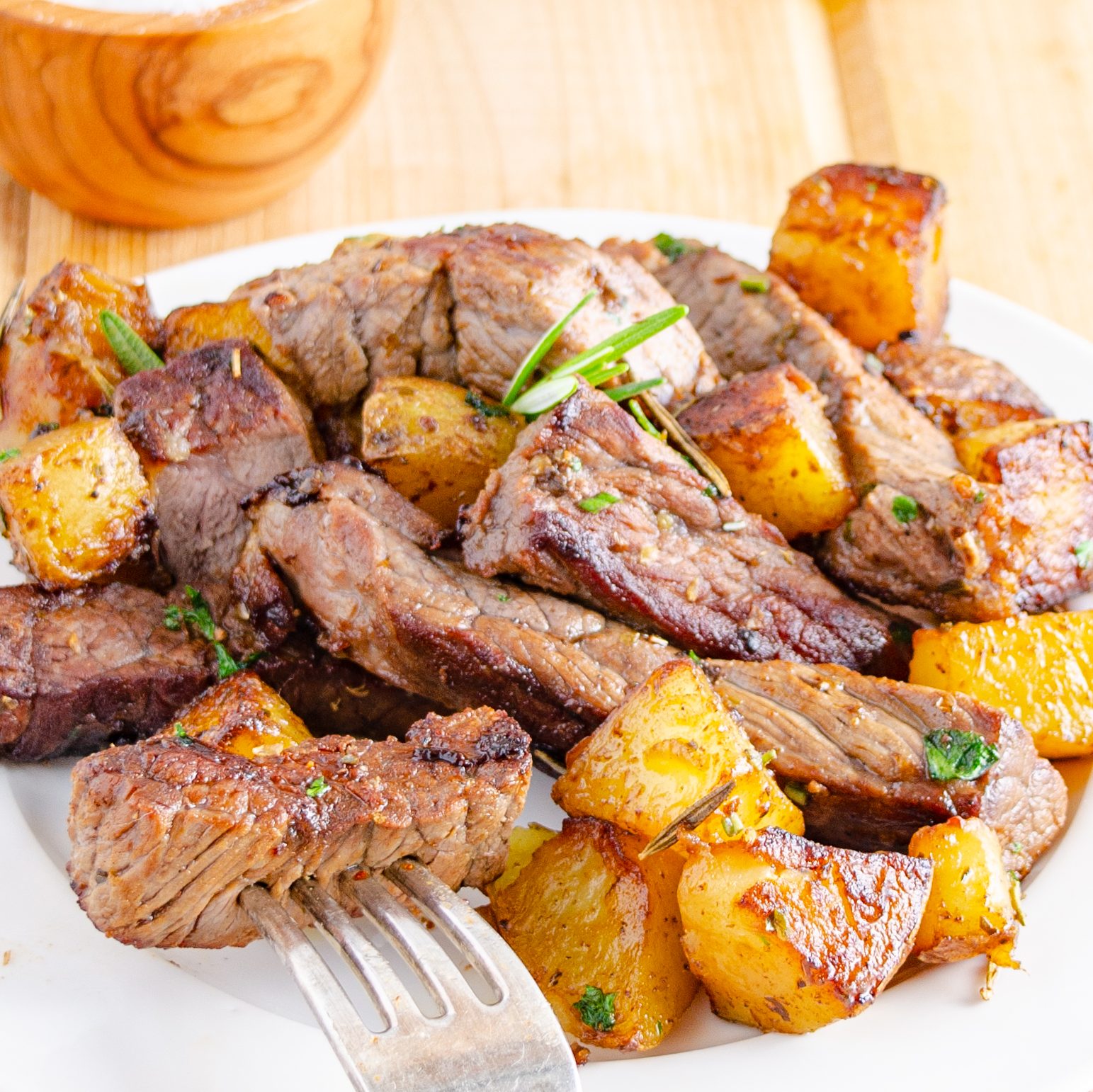 Skillet Garlic Butter Herb Steak and Potatoes