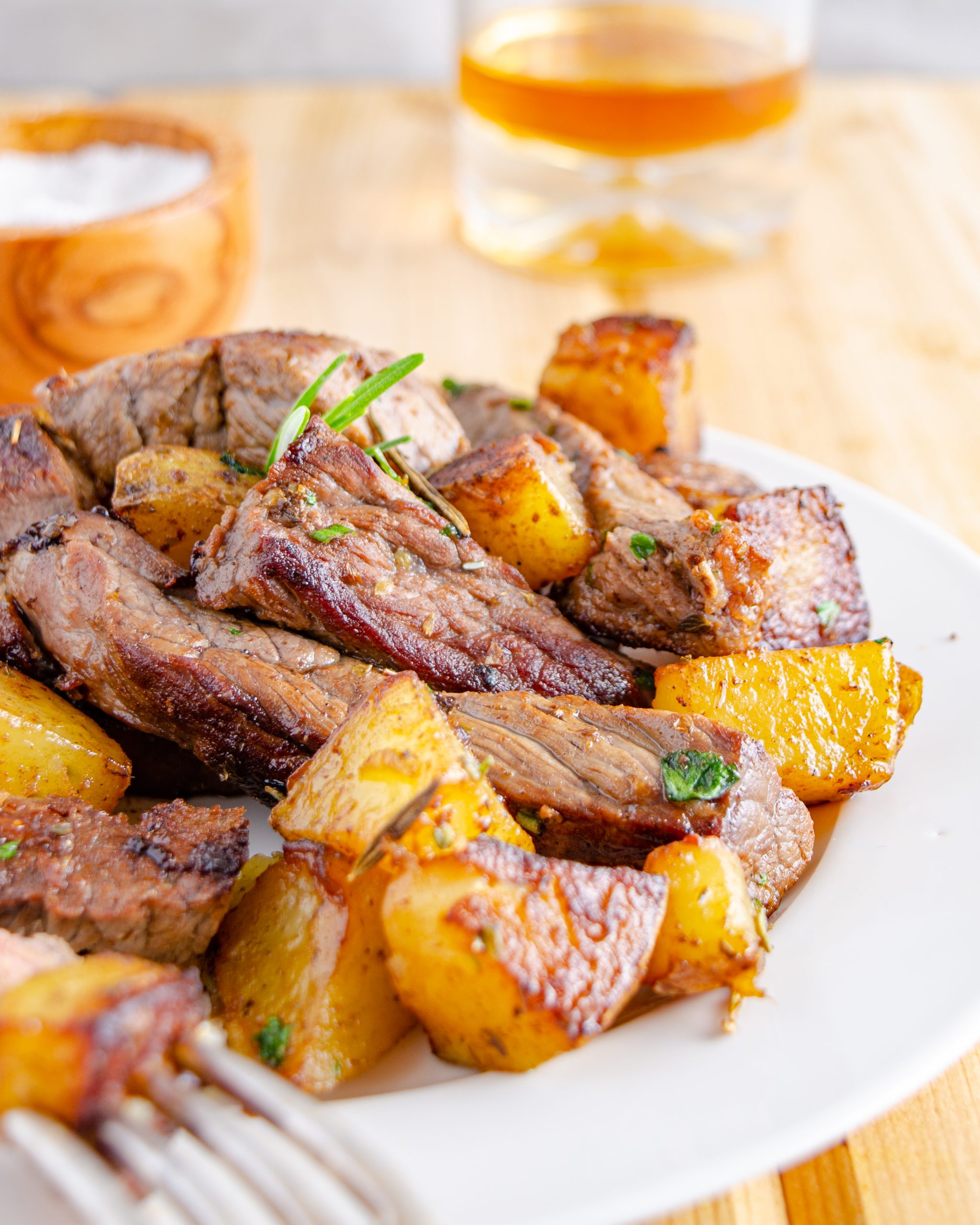 Garlic Herb Potatoes and Steak Skillet