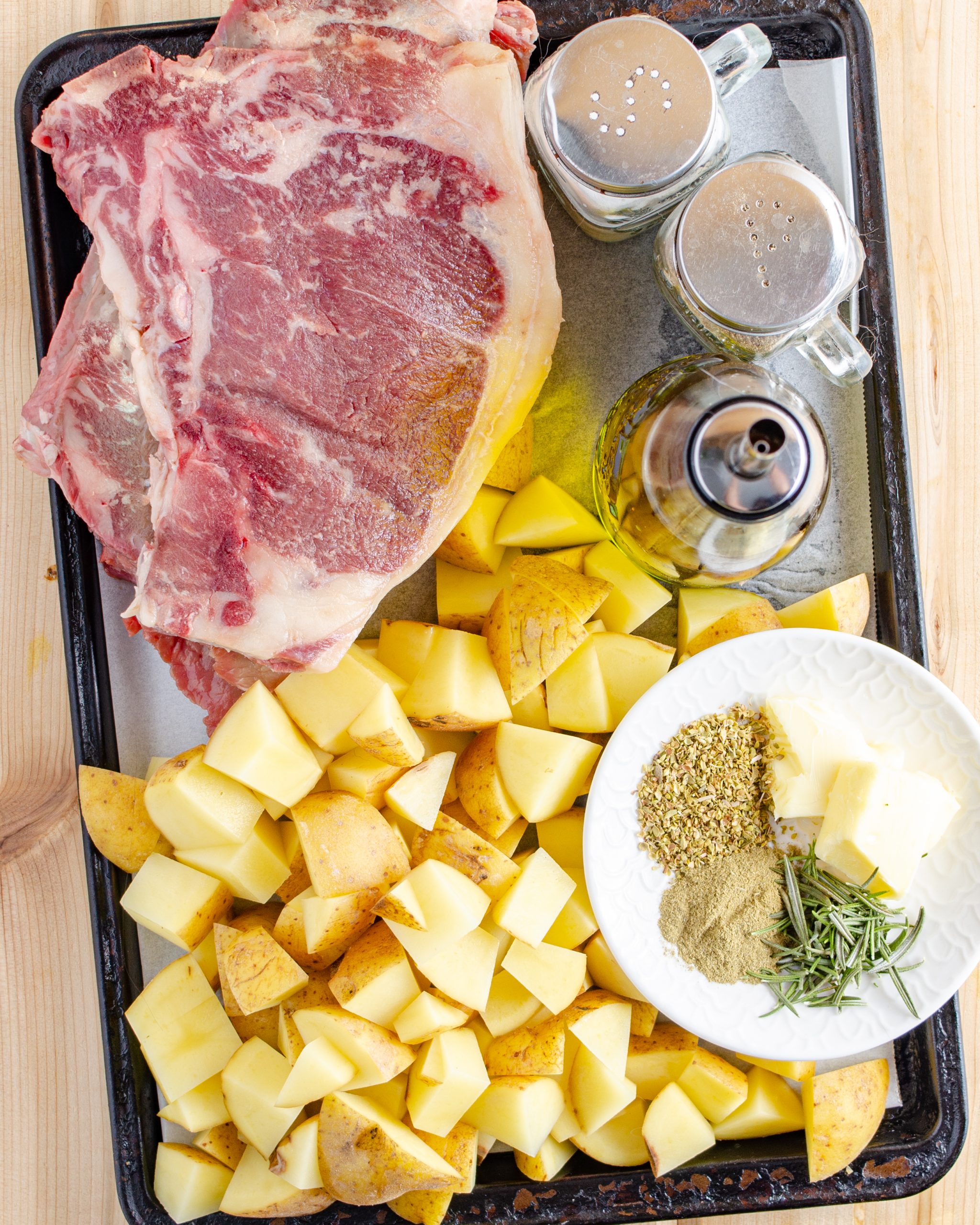 Garlic Herb Potatoes and Steak Skillet Ingredients