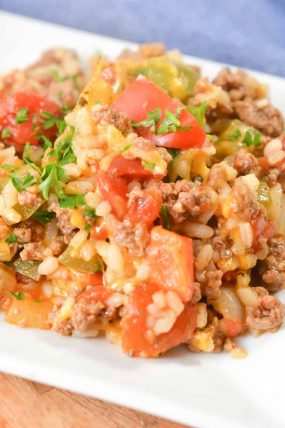 Ground beef and peppers skillet