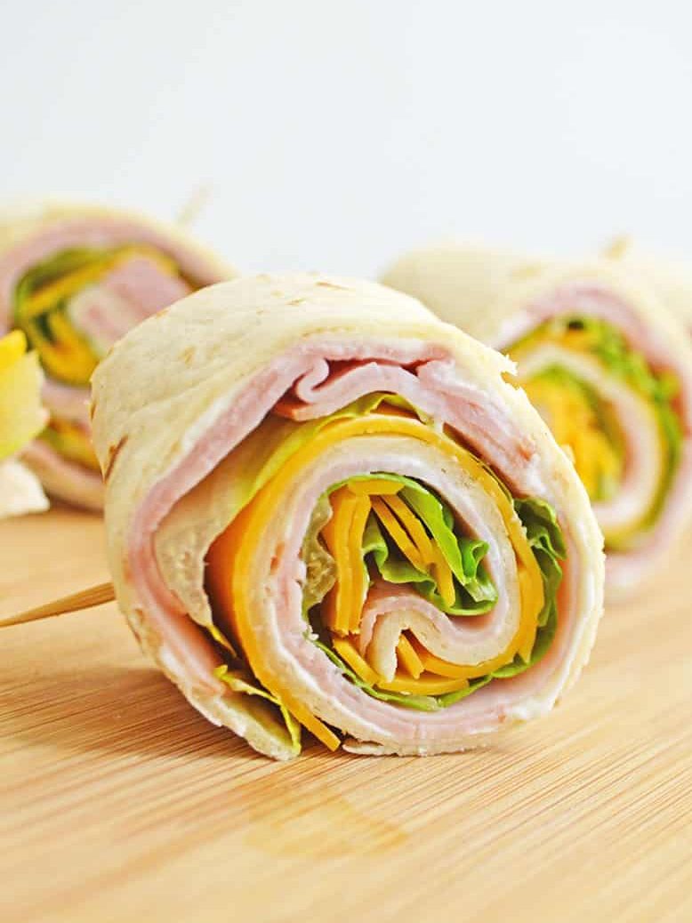 Ham and Cheese Pinwheels - Ham and Cheese Tortilla Roll Ups