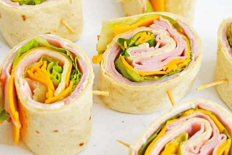 Ham and Cheese Pinwheels - Ham and Cheese Tortilla Roll Ups